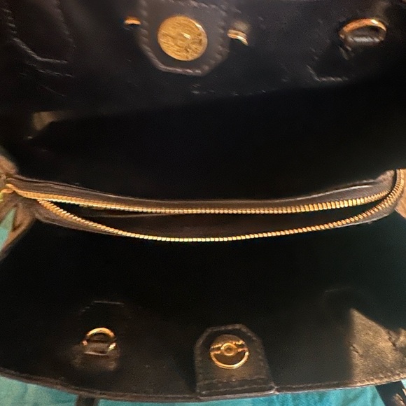 Michael Kors Brown and Black Satchel with Gold-Tone Charm